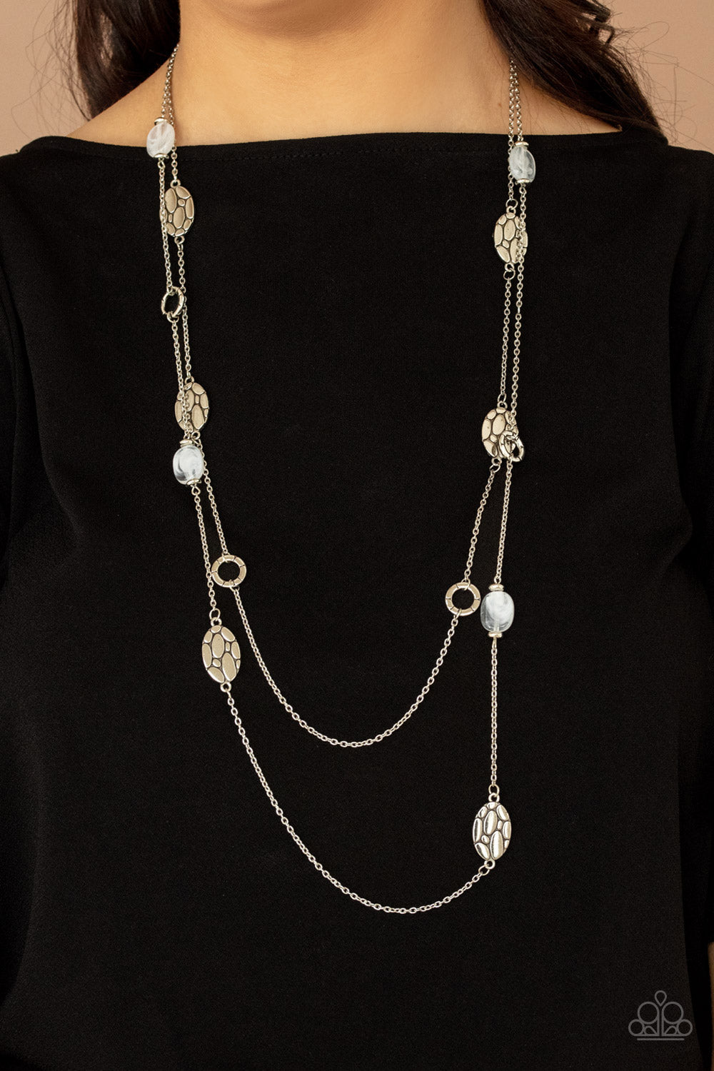 Paparazzi Necklaces - Cobble Creeks - White