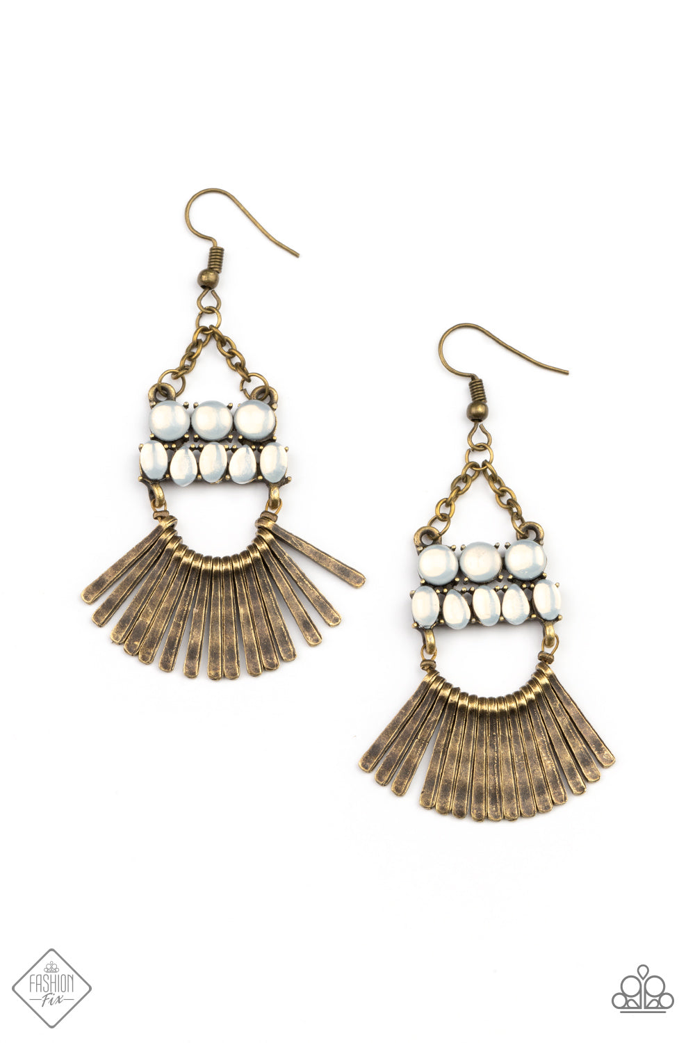 Paparazzi Earrings - A Flare For Fierceness - Brass - Fashion Fix - Simply Santa Fe - May 2021