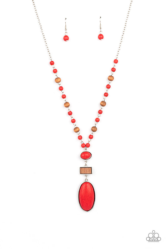 Paparazzi Necklaces - Naturally Essential - Red