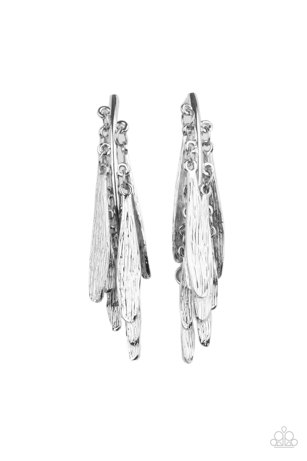 Paparazzi Earrings - Pursuing The Plumes - Silver Post
