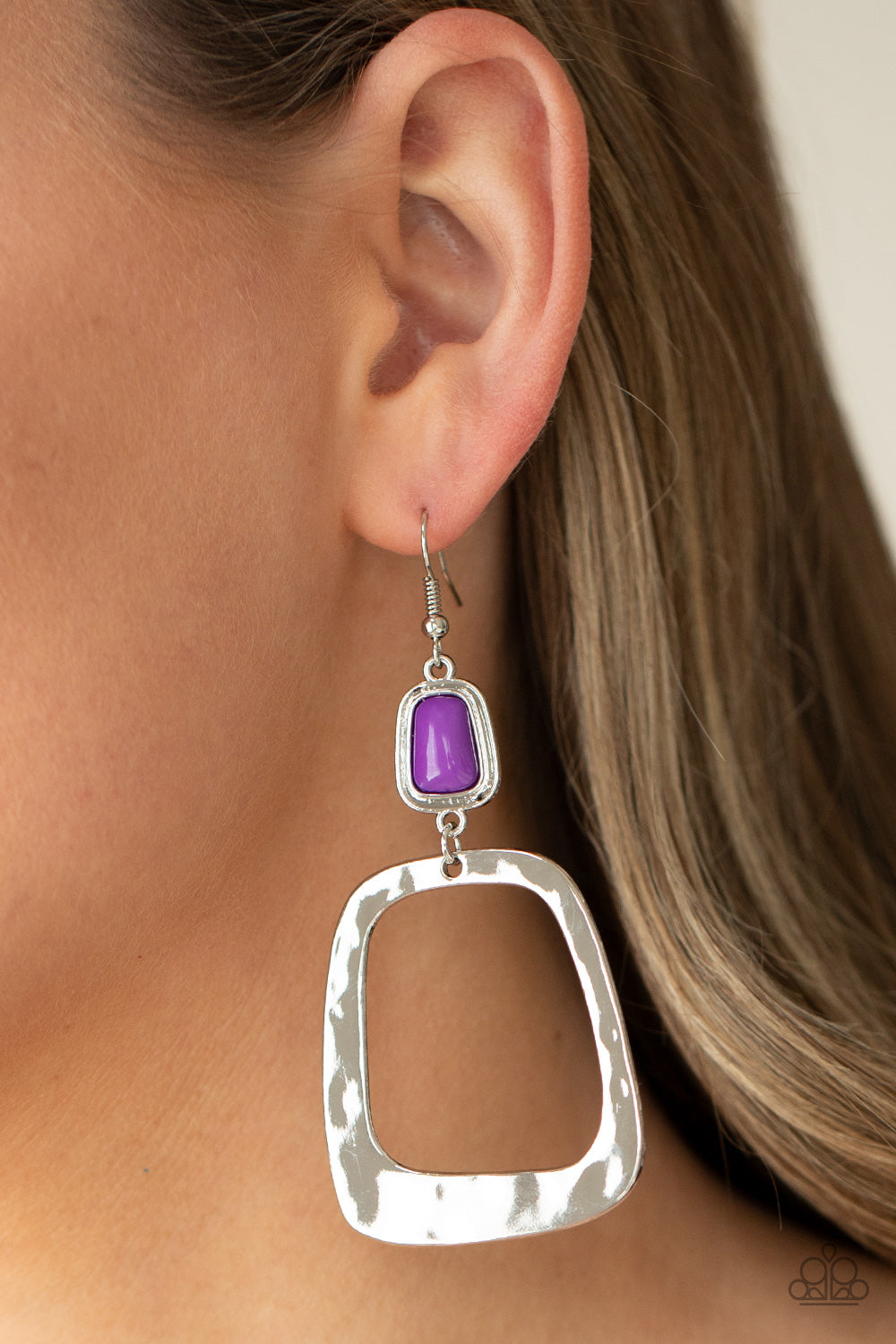 Paparazzi Earrings - Material Girl Mod - Purple