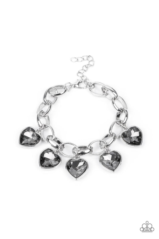 Paparazzi Bracelets - Candy Heart Charmer - Silver