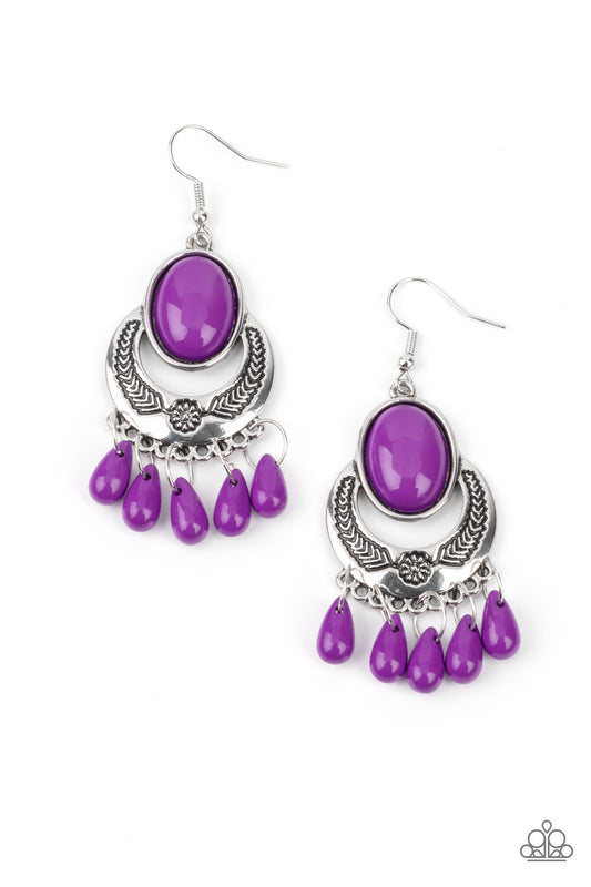 Paparazzi Earrings - Prairie Flirt - Purple