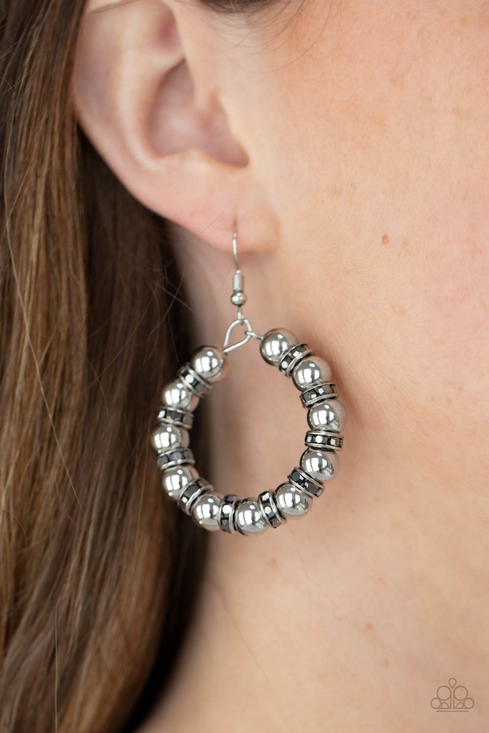 Paparazzi Earrings - Cosmic Halo - Silver