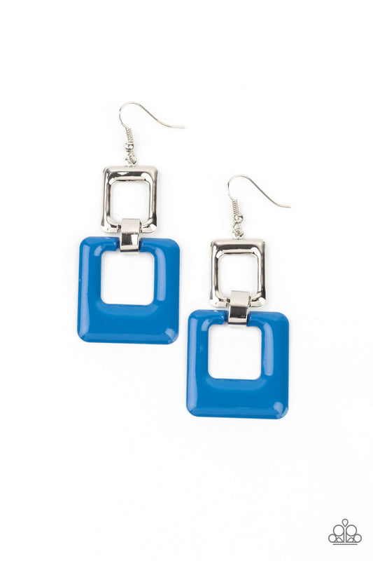 Paparazzi Earrings - Twice As Nice - Blue