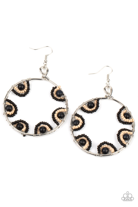 Paparazzi Earrings - Off The Rim - Black