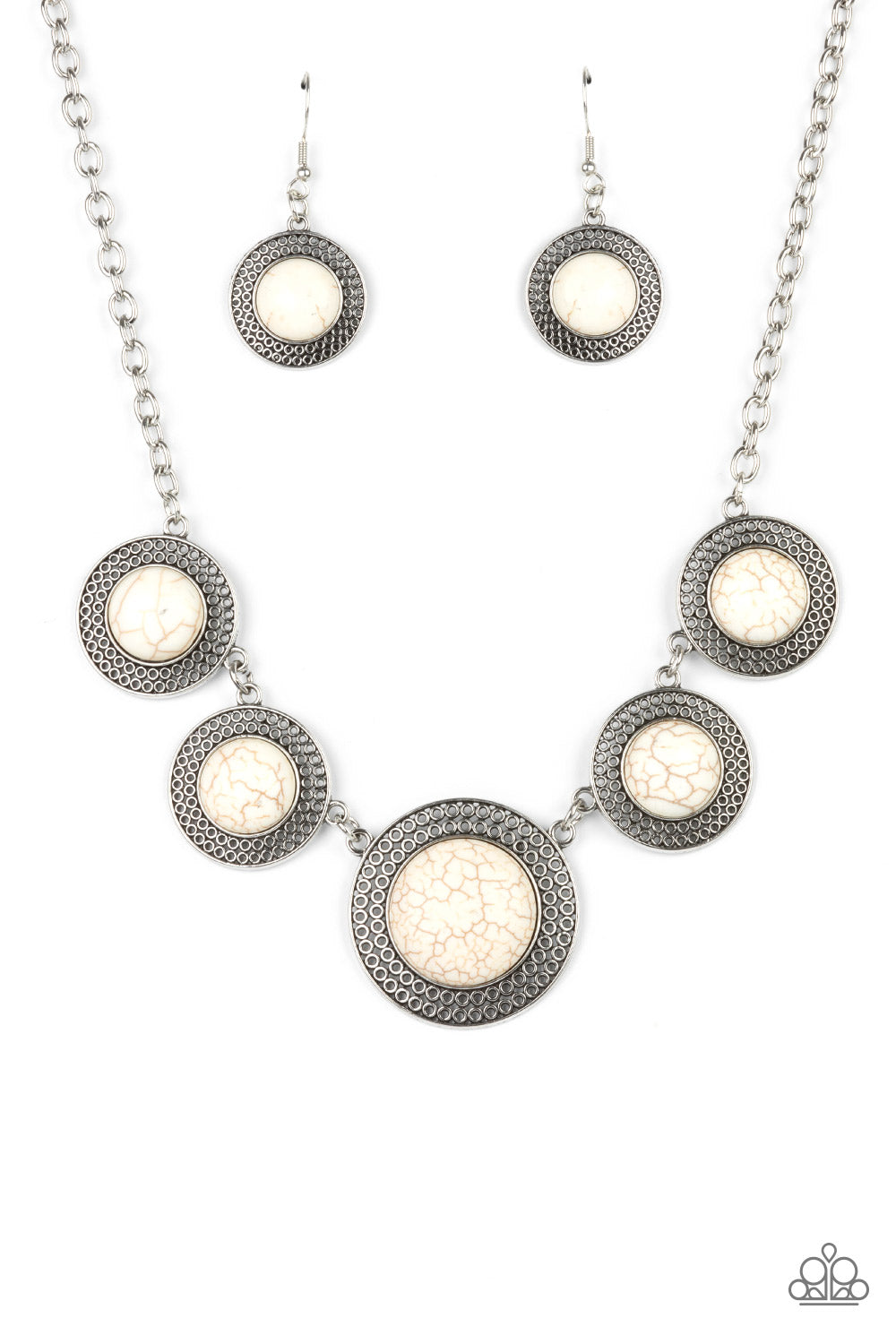 Paparazzi Necklaces - Circle The Wagons - White