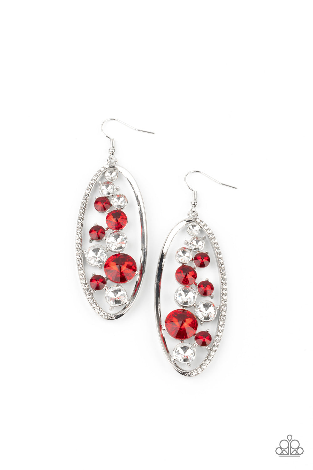 Paparazzi Earrings - Rock Candy Bubbly - Red