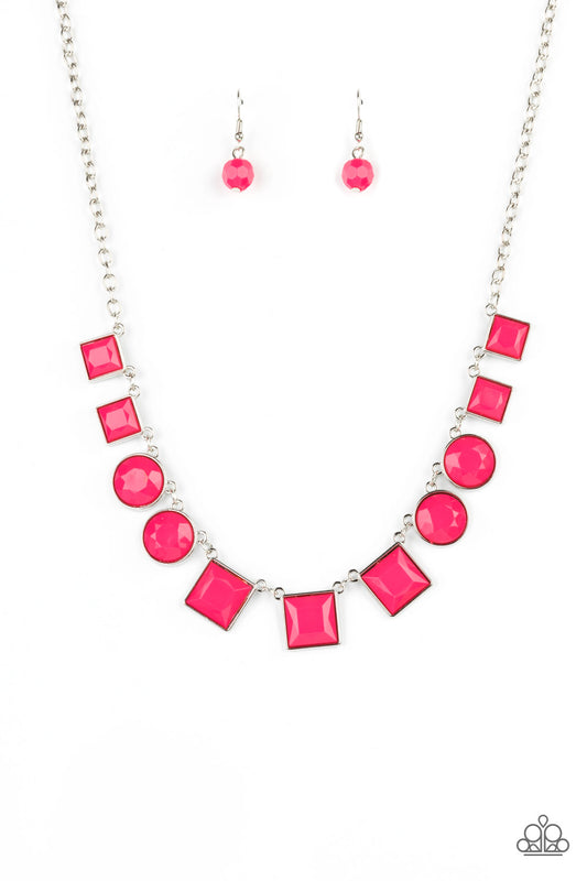 Paparazzi Necklaces - Tic Tac Trend - Pink