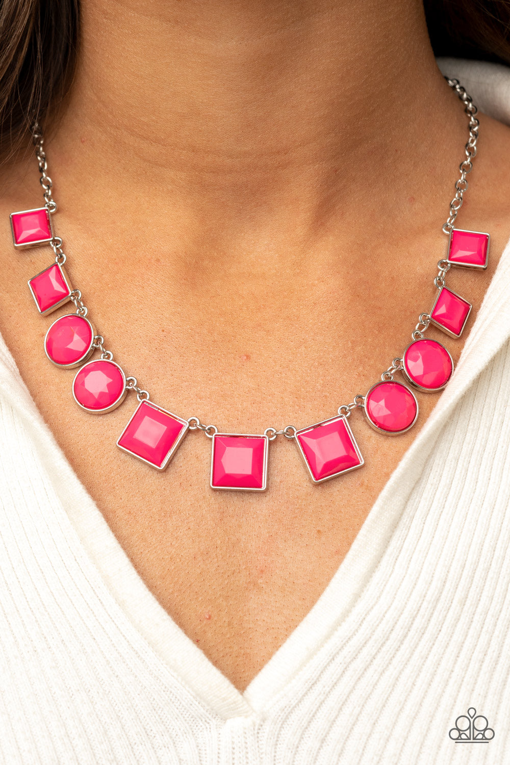 Paparazzi Necklaces - Tic Tac Trend - Pink