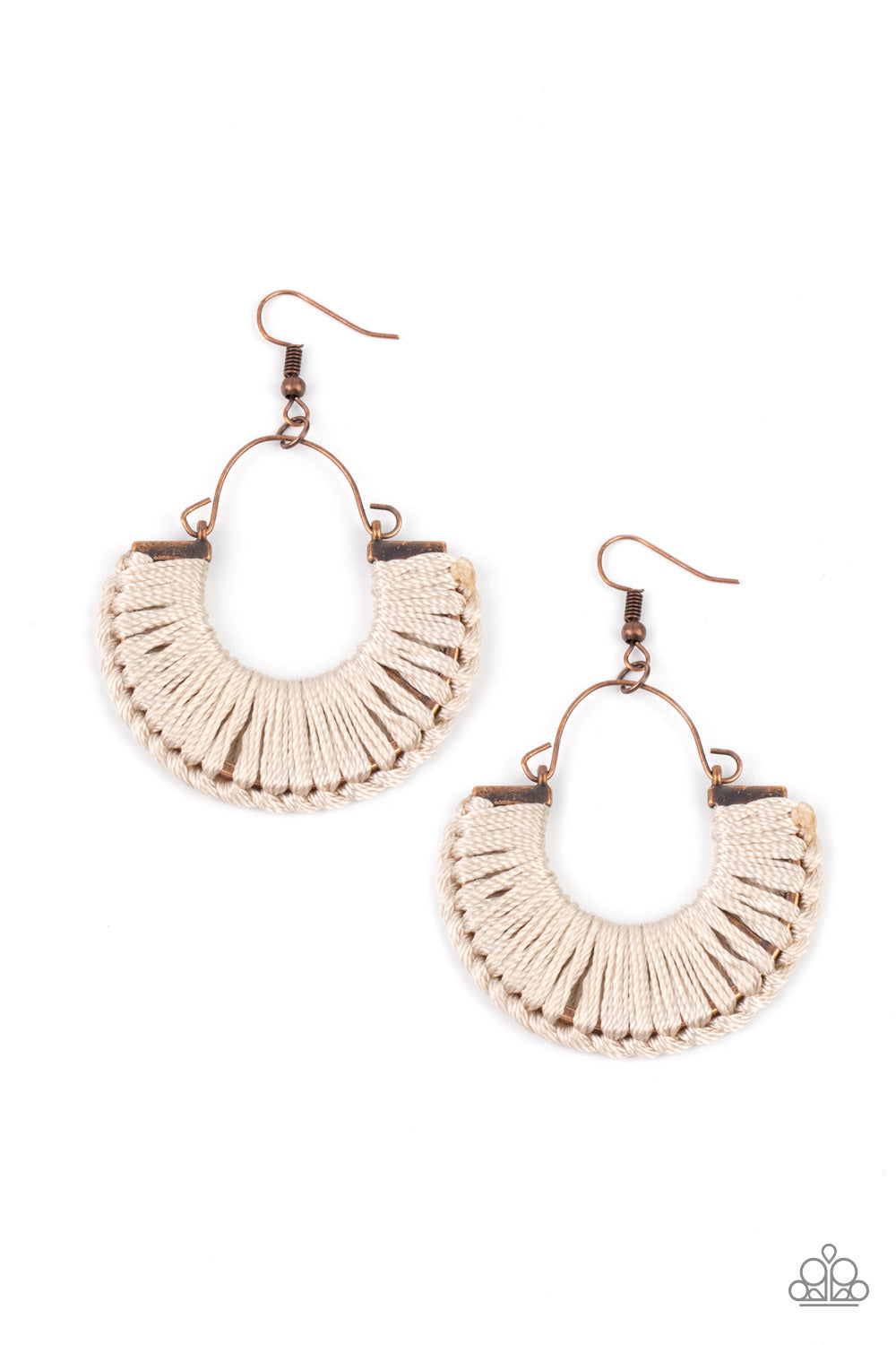 Paparazzi Earrings - Threadbare Beauty - Copper