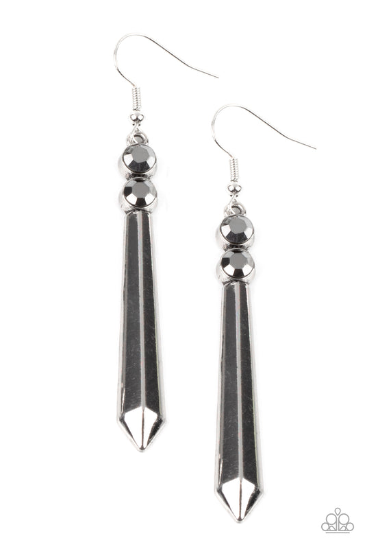 Paparazzi Earrings - Sparkle Stream - Silver