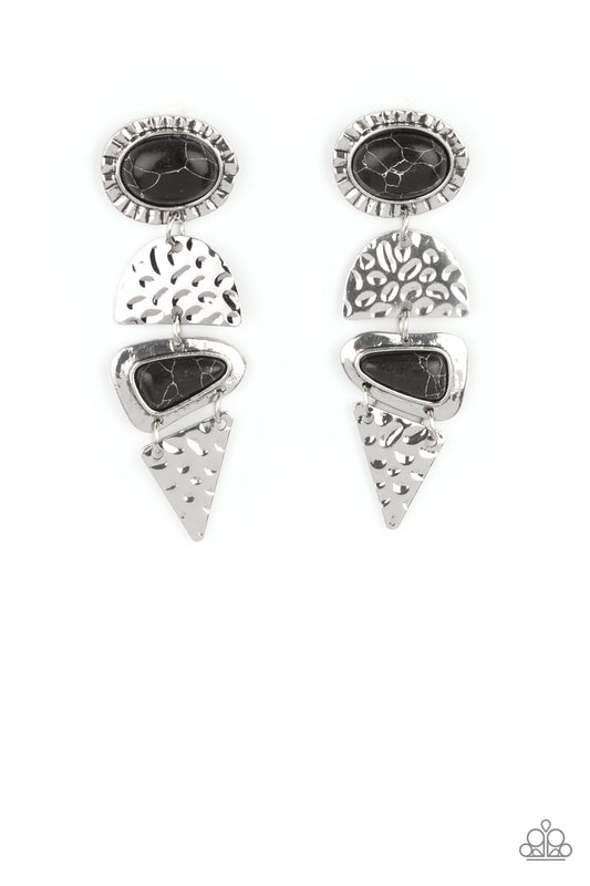 Paparazzi Earrings - Earthy Extravagance - Black