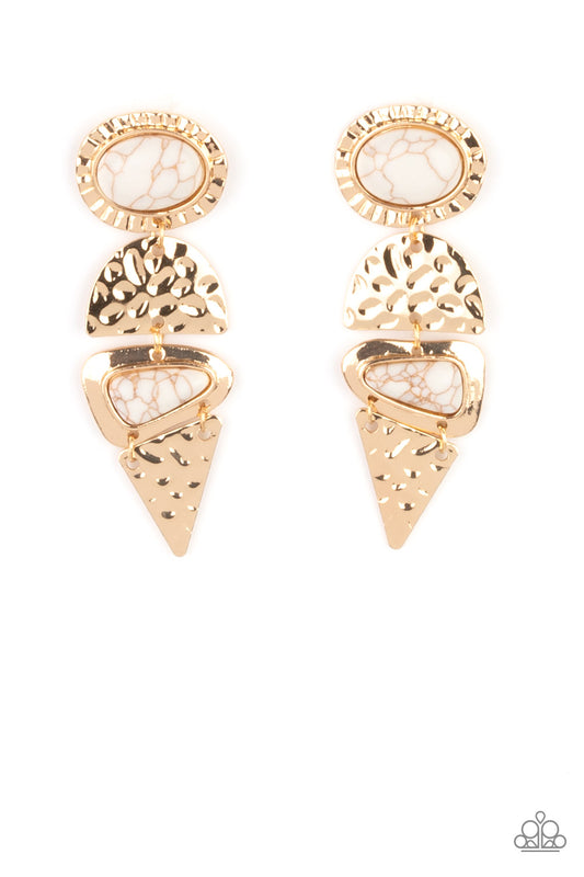 Paparazzi Earrings - Earthy Extravagance - Gold
