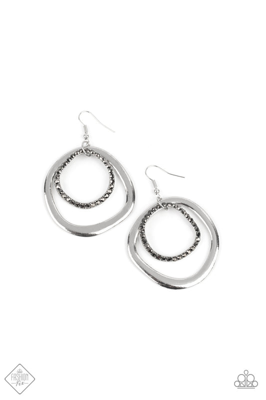 Paparazzi Earrings - Spinning With Sass - Silver - Fashion Fix