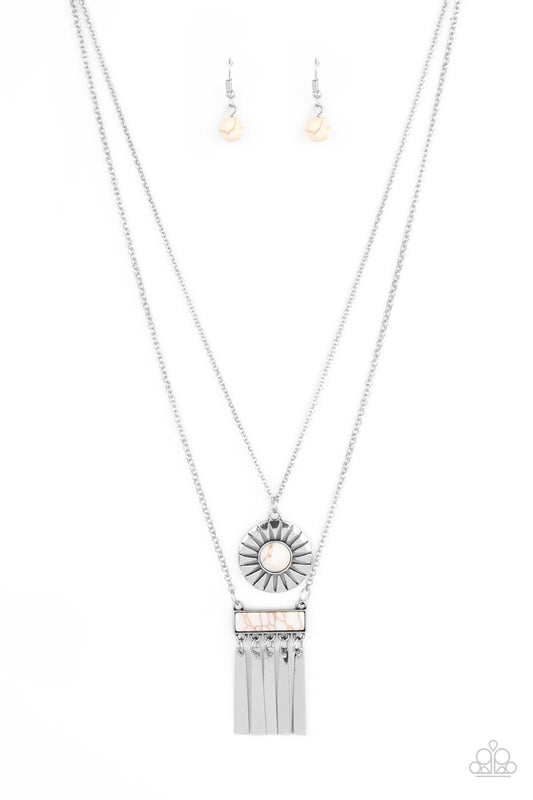 Paparazzi Necklaces - Sunburst Rustica - White