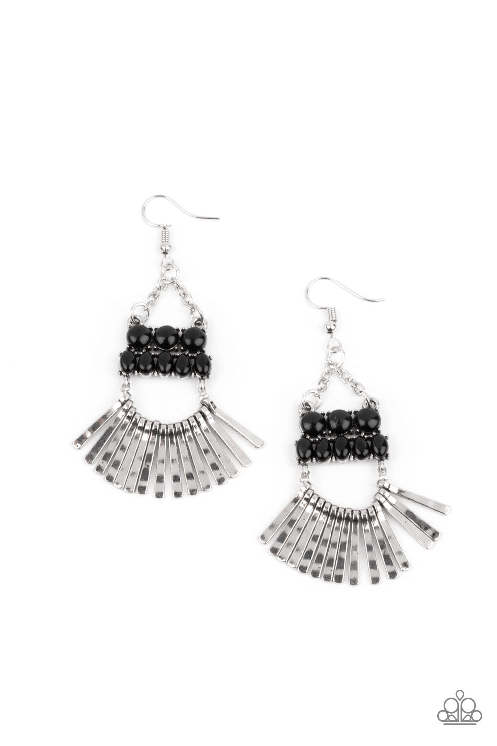 Paparazzi Earrings - A Flare For Fierceness - Black