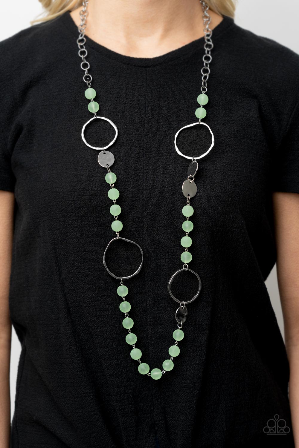 Paparazzi Necklaces - Sea Glass Wanderer - Green