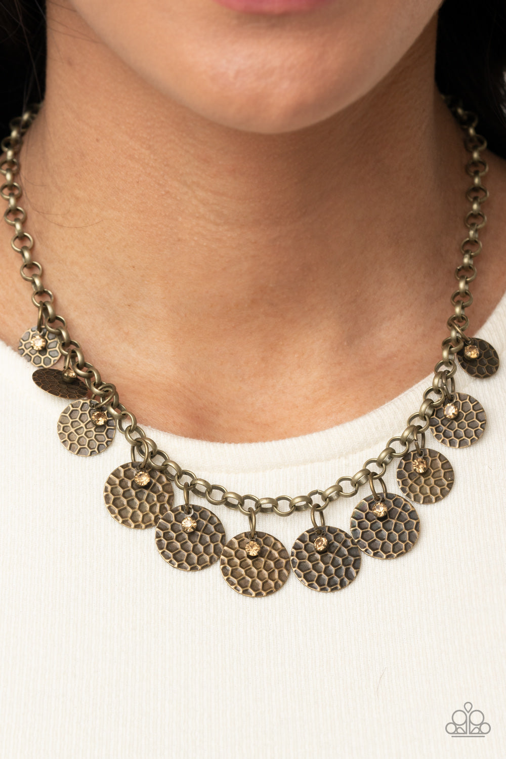 Paparazzi Necklaces - Delightfully Dappled - Brass