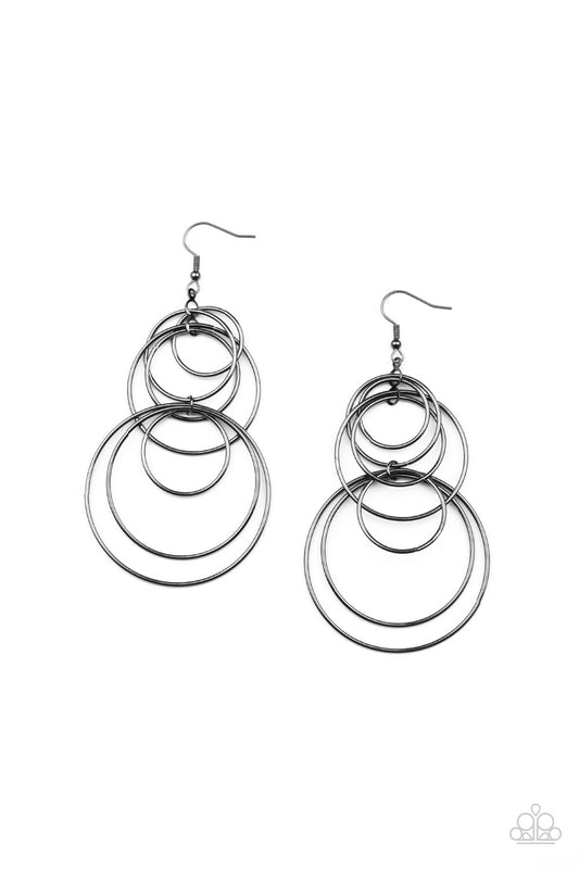 Paparazzi Earrings - I Feel Dizzy - Black