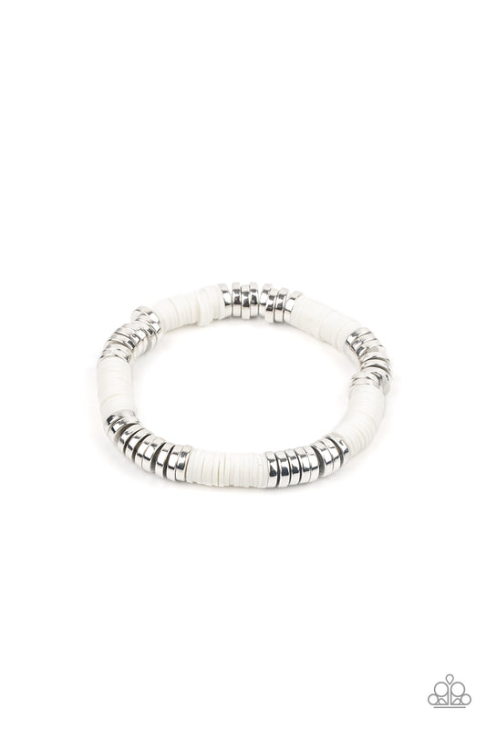 Paparazzi Bracelets - Stacked In Your Favor - White