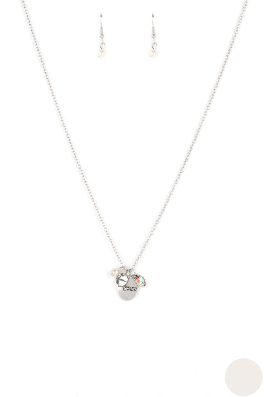 Paparazzi Necklaces - Super Mom - White