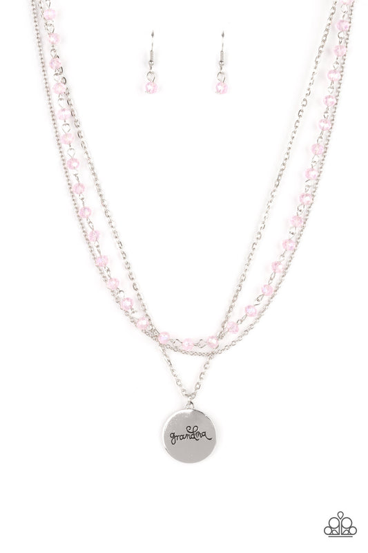 Paparazzi Necklaces - Promoted to Grandma - Pink