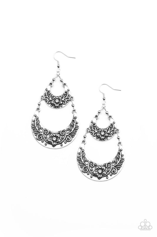 Paparazzi Earrings - Springtime Gardens - White