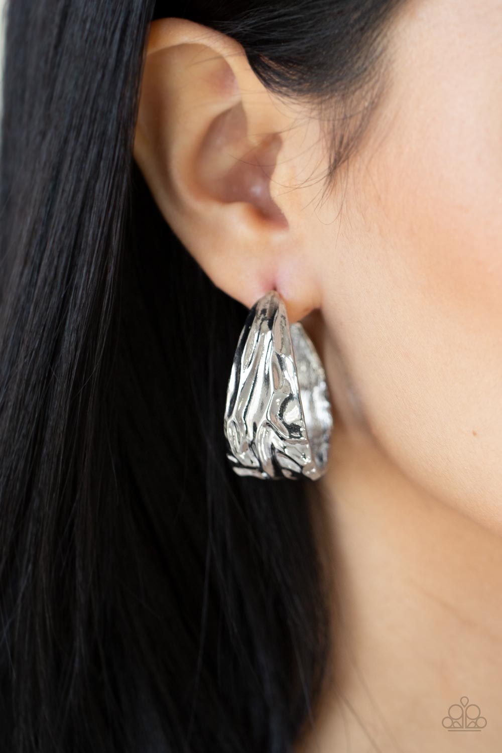 Paparazzi Earrings - Badlands and Bellbottoms - Silver