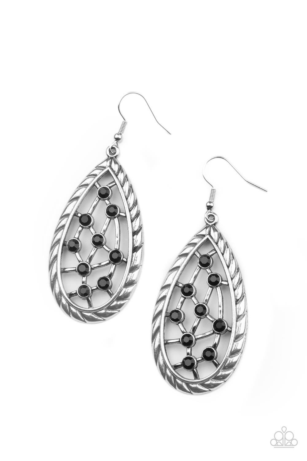Paparazzi Earrings - Industrial Incandescence - Black