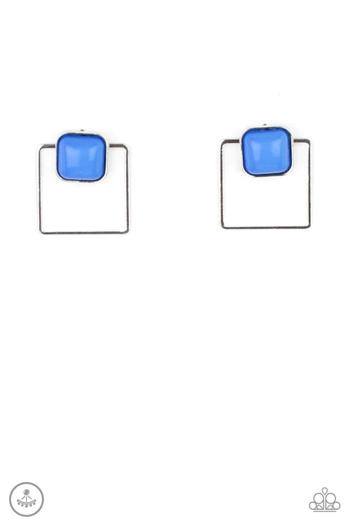 Paparazzi Earrings - Flair and Square - Blue