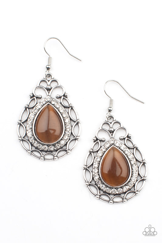 Paparazzi Earrings - Endlessly Enchanting - Brown