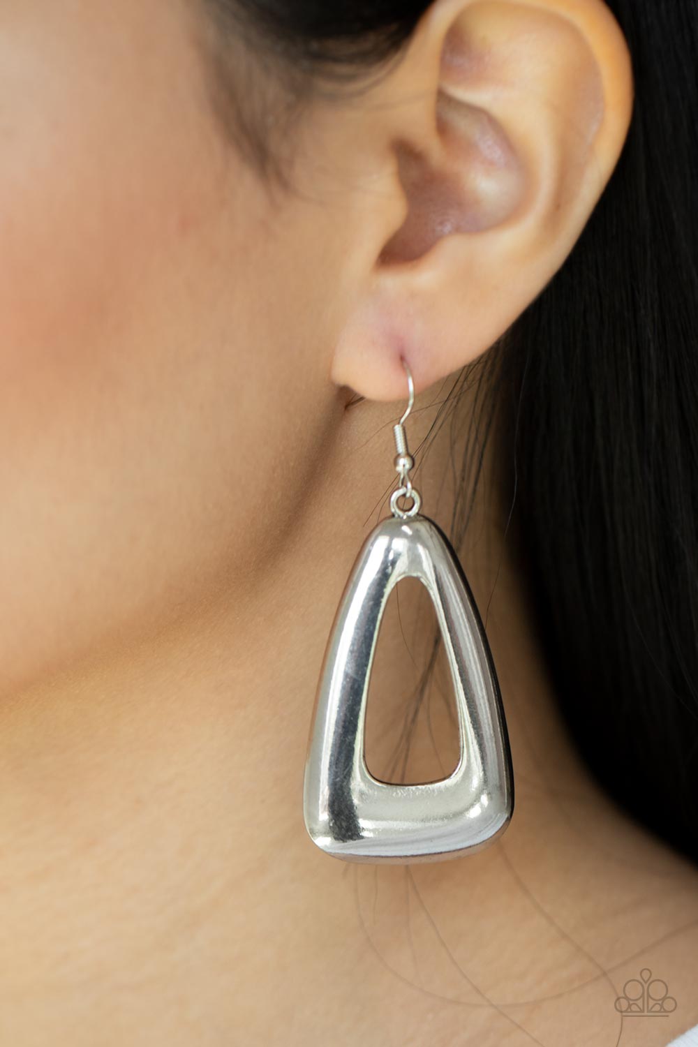 Paparazzi Earrings - Irresistibly Industrial - Silver