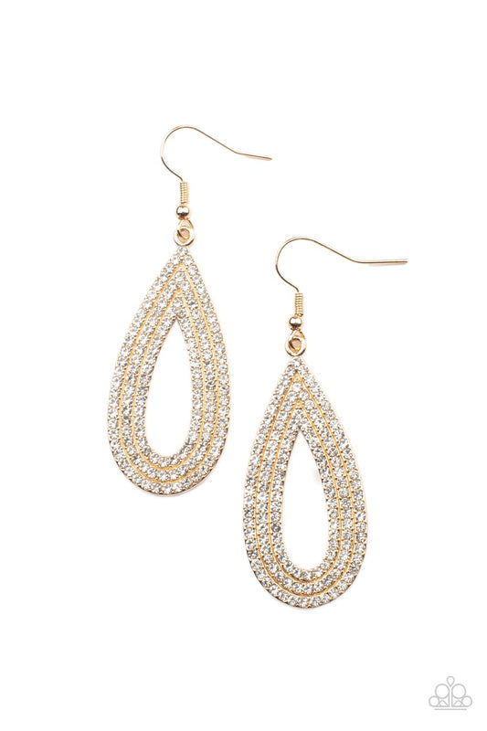Paparazzi Earrings - Exquisite Exaggeration - Gold