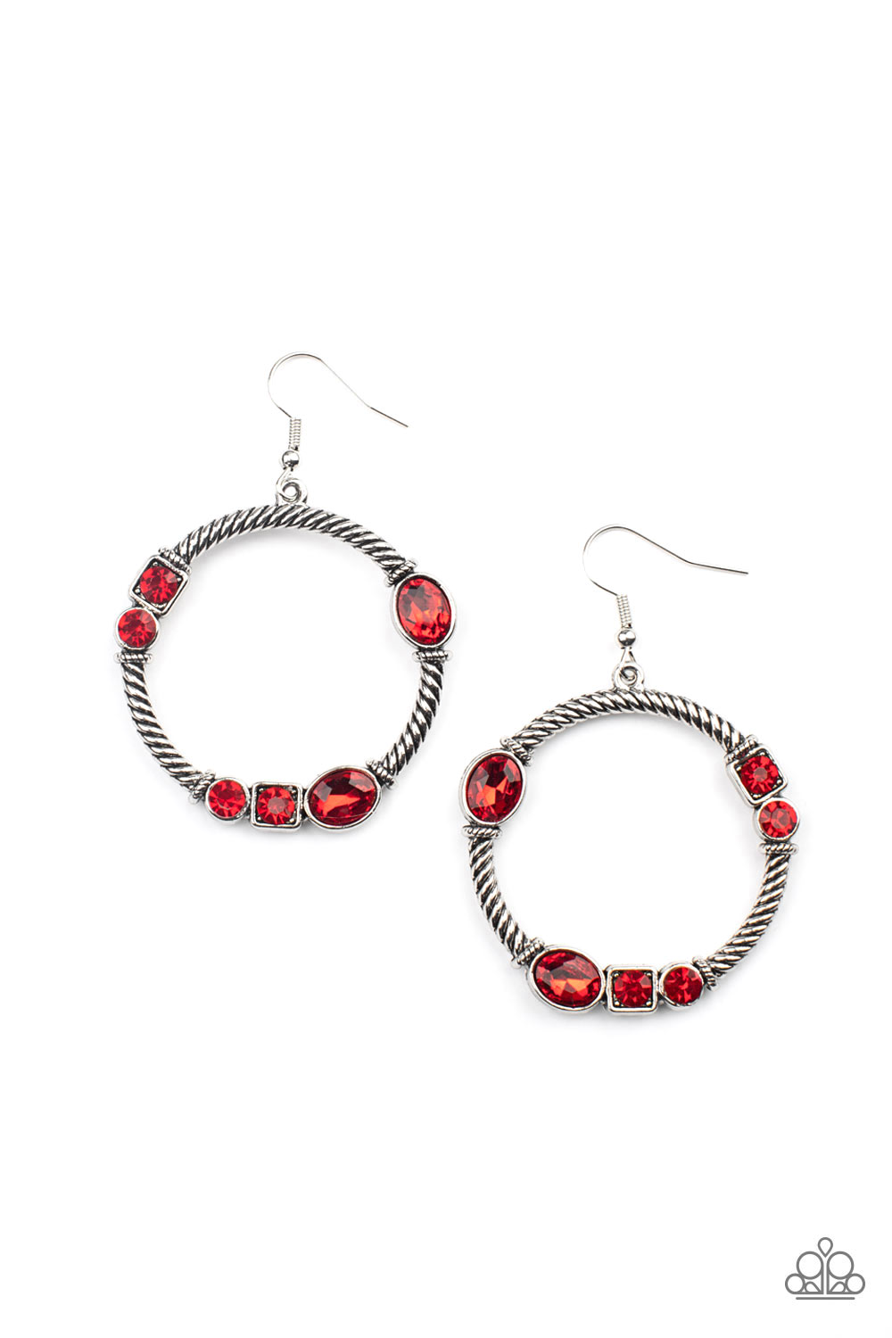Paparazzi Earrings - Glamorous Garland - Red