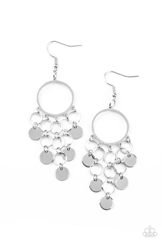 Paparazzi Earrings - Cyber Chime - Silver