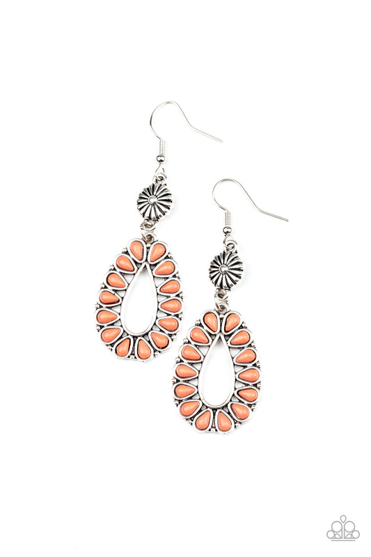 Paparazzi Earrings - Stone Orchard - Orange