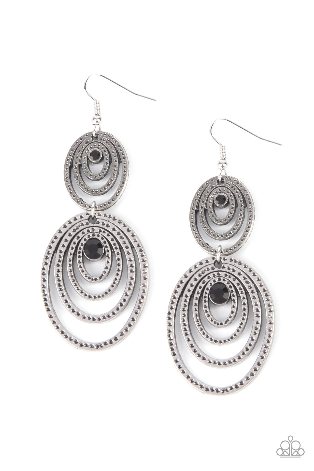 Paparazzi Earrings - Cosmic Twirl - Black