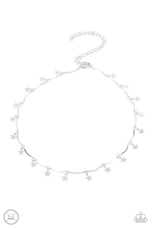 Paparazzi Necklaces - Little Miss Americana - Silver - Choker