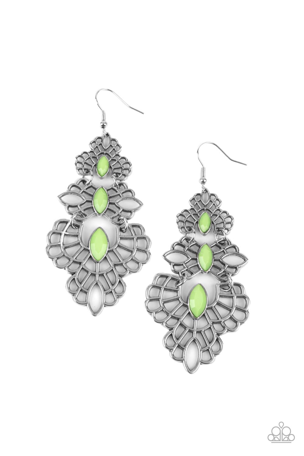 Paparazzi Earrings - Flamboyant Frills - Green