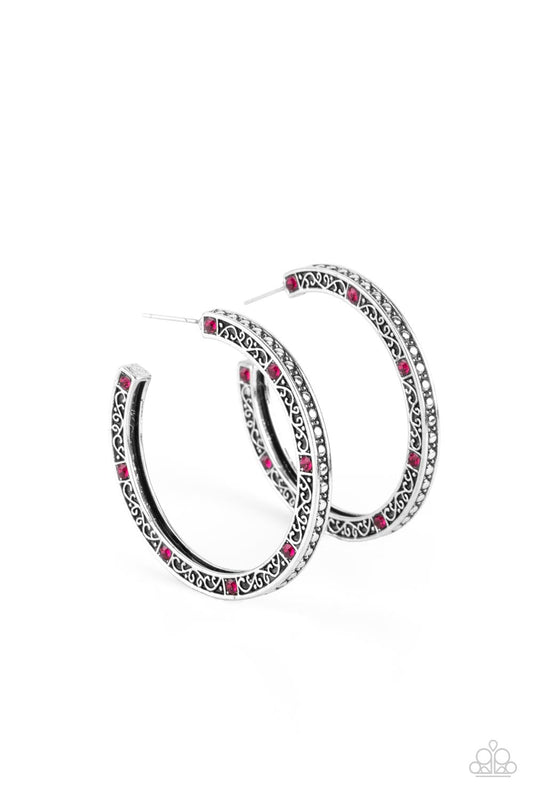 Paparazzi Earrings - Richly Royal - Pink