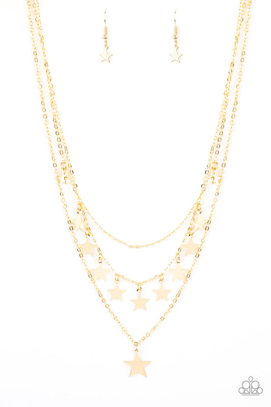 Paparazzi Necklaces - Americana Girl - Gold