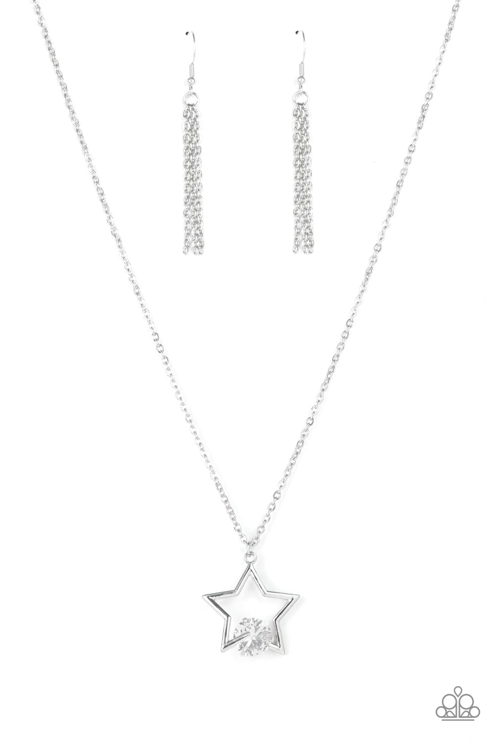 Paparazzi Necklaces - Starry Fireworks - White