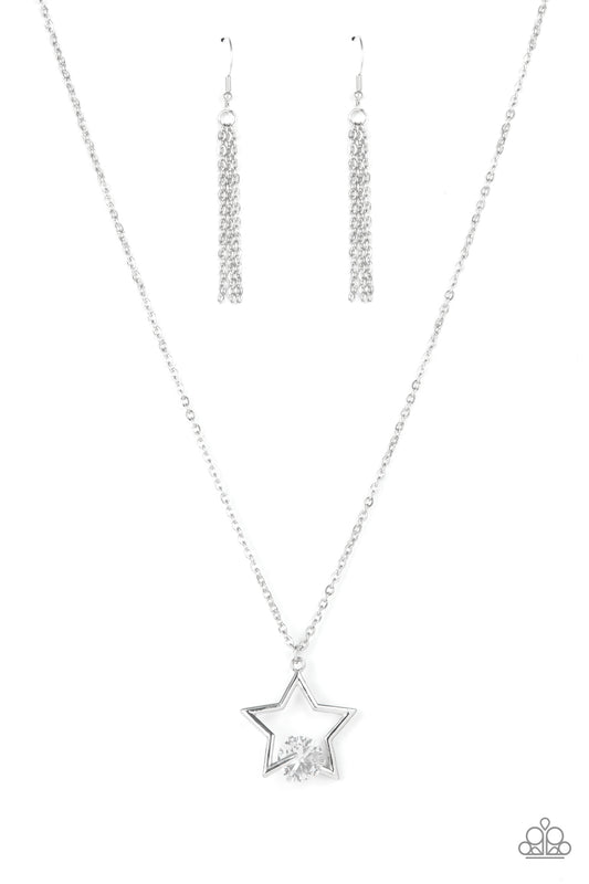 Paparazzi Necklaces - Starry Fireworks - White