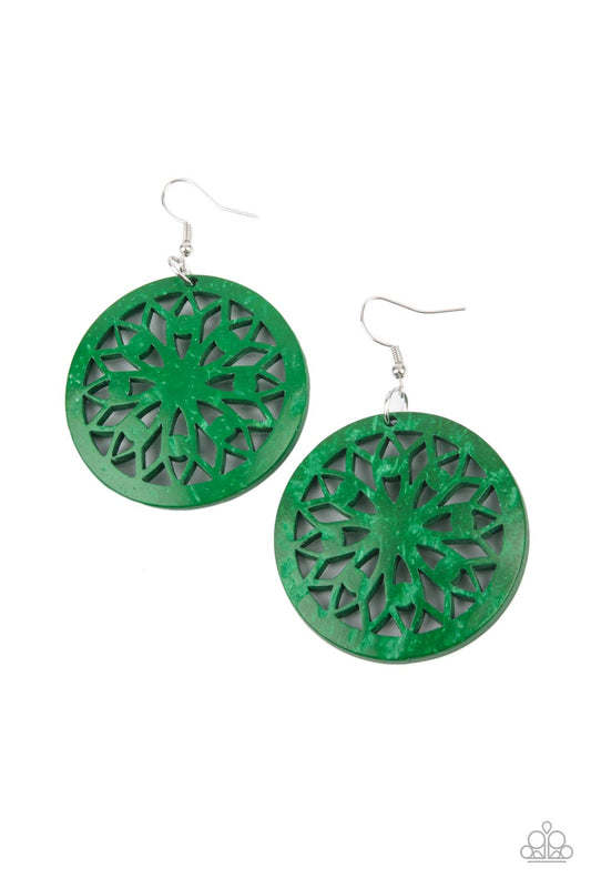 Paparazzi Earrings - Ocean Canopy - Green