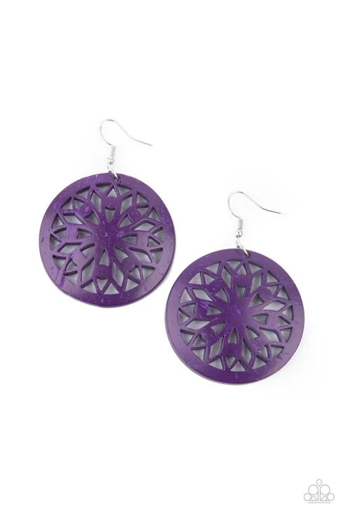 Paparazzi Earrings - Ocean Canopy - Puprle