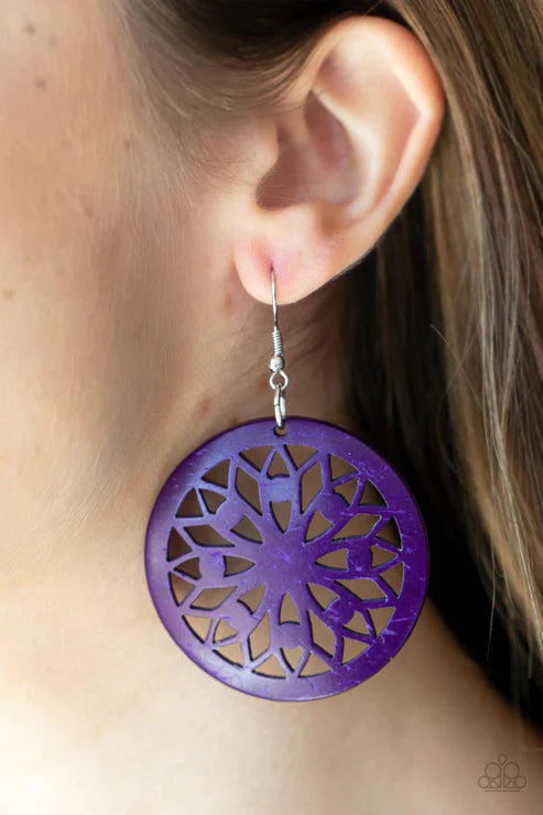 Paparazzi Earrings - Ocean Canopy - Puprle