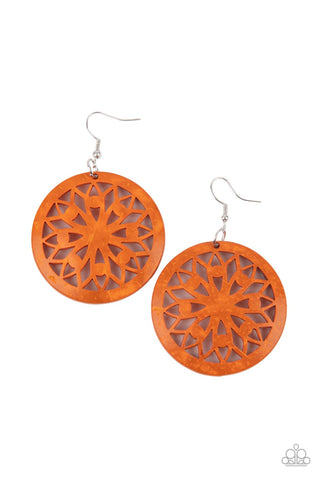 Paparazzi Earrings - Ocean Canopy - Orange