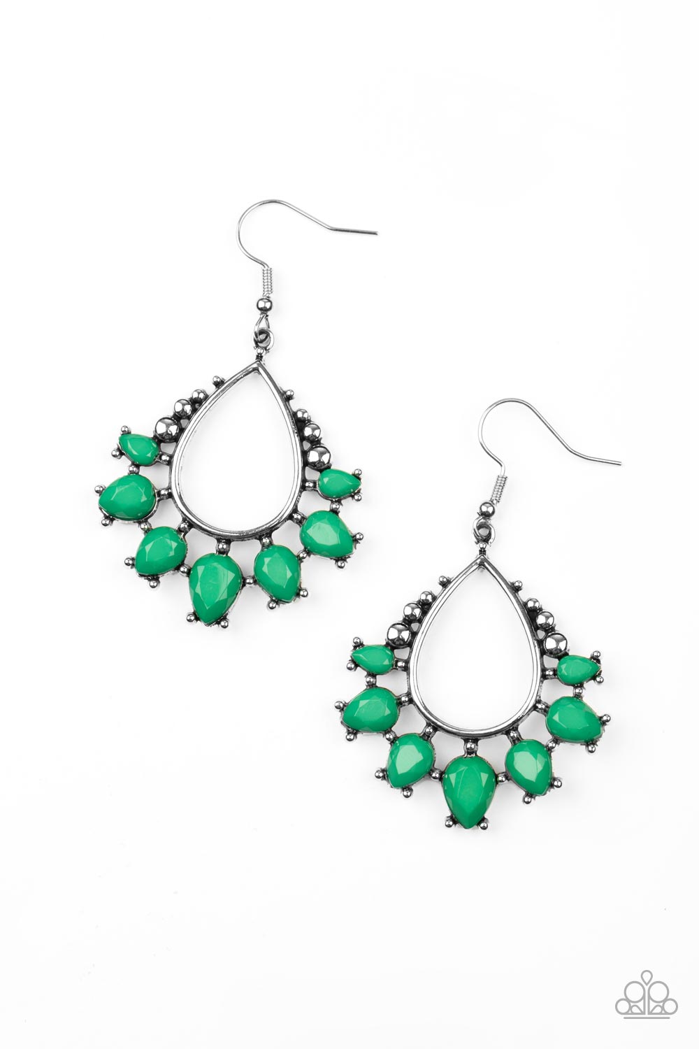 Paparazzi Earrings - Flamboyant Ferocity - Green