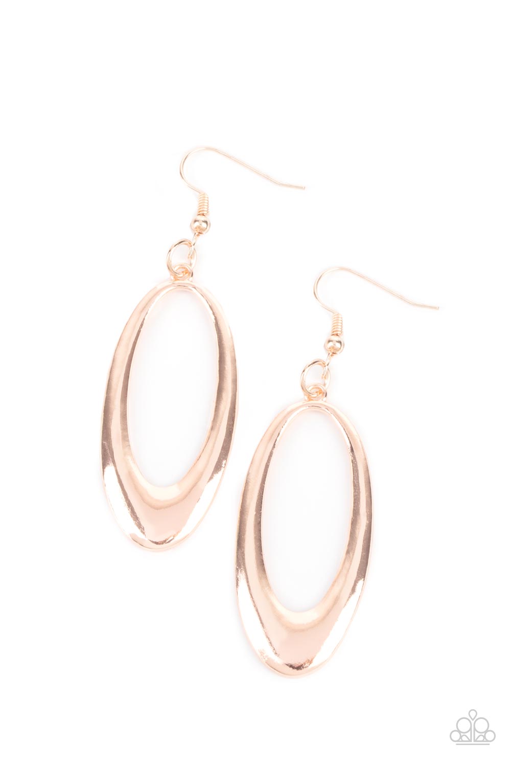 Paparazzi Earrings - Over the Hill - Rose Gold